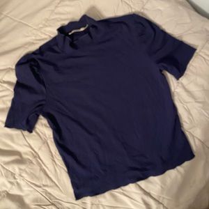 Navy blue high neck blouse